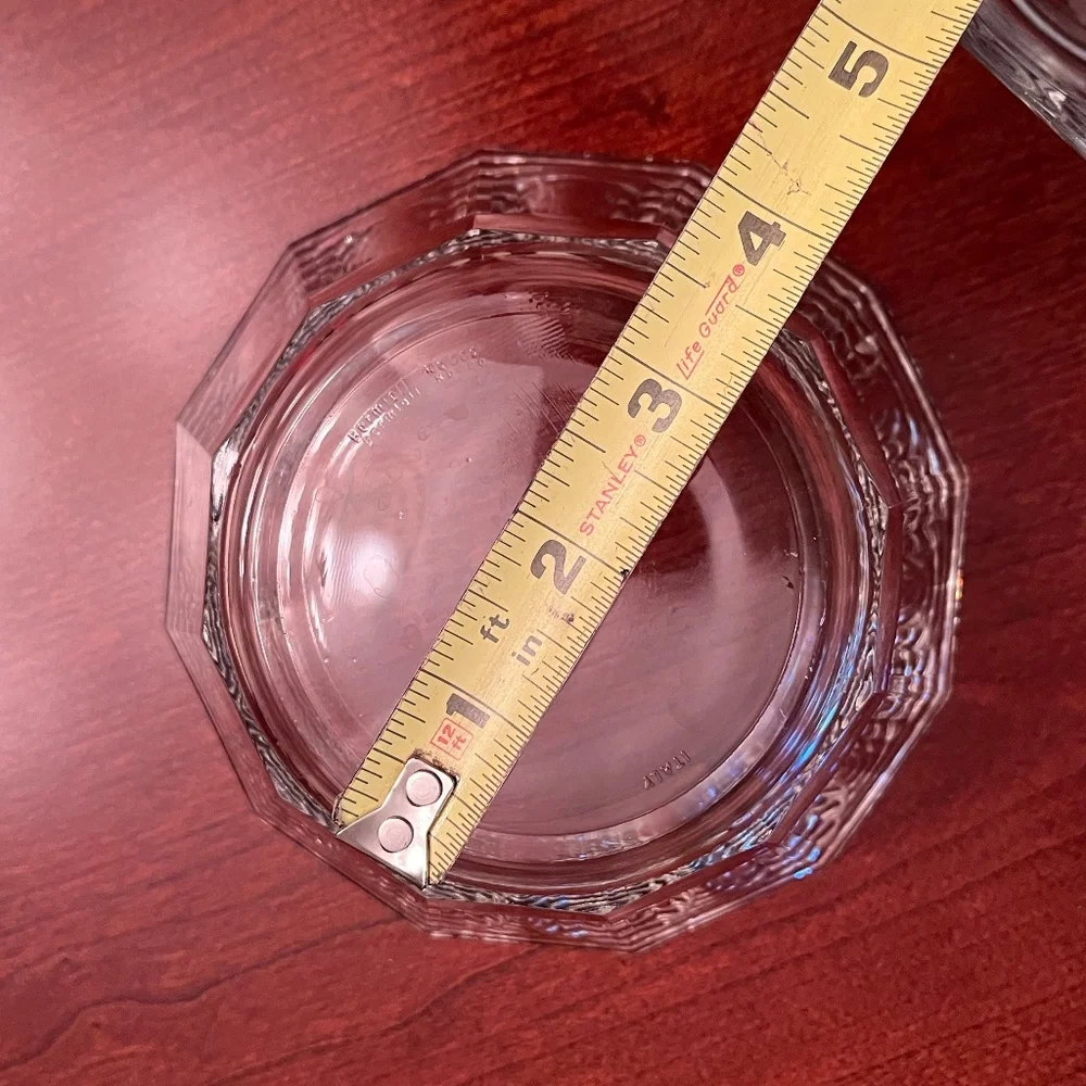 Set of 3 Glass Bowls – 5.5” Wide – Octagonal Shape